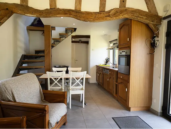 piece de vie du gite la chaumiere